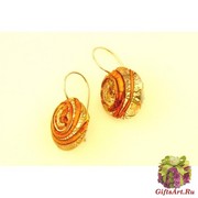RS57-O Серьги Marocco c дутыми бусинами муранское стекло