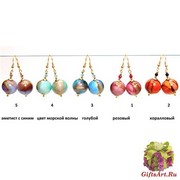 Vac/O9014 Серьги Цветовые метаморфозы 5 цветов муранское стекло