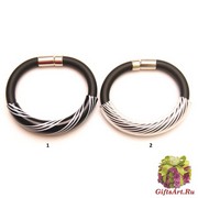 DM42b Браслет на каучуке Филигрань муранское стекло