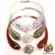 DM43 (2-е фото) Колье с филигранной бусиной муранское стекло