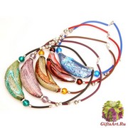 RS93-C Колье Цветные сны 50см 5 цветов муранское стекло