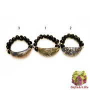 RS94-B Браслет Серебряные отблески 3 цвета муранское стекло разл.цвета