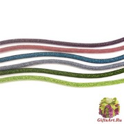 Ожерелье Венецианский бисер в сеточке холодные тона 40/45см толщина 10-12мм