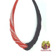 CN41 Бисер 48 нитей, соединенные узлом. Цвет 2 черно-красный