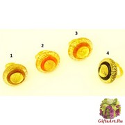 RS30-A Кольцо Double gold 5 цветов муранское стекло