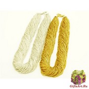 CN30 Бисер 60 нитей золотой и серебристый 48(+5)см