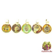 RD09-P Подвеска Кальцедоновые узоры 3.5x4cm муранское стекло