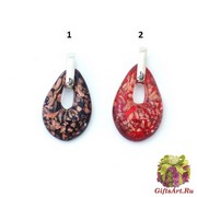 RD08-P Подвески-миньон 3,5*2,5см 4 цвета муранское стекло