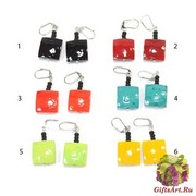 2013-7/maz Серьги Авангард 2 цвета муранское стекло