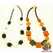RMS12/maz Колье с квадратными бусинами линии Сен Тропе 2 цвета муранское стекло