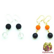 RMS18/maz Серьги с мелкими бусинами линии Сен Тропе 2 цвета муранское стекло