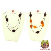 RMS69/maz Колье с овальными бусинами линия Сен Тропе 2 цвета муранское стекло