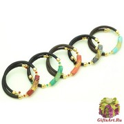 Vac/B9153 Браслет Майя 6 цветов муранское стекло и натуральная кожа
