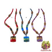 2014-5/maz Колье Квадро 3 цвета 50(+5) см муранское стекло