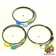 2014-2(2) Колье на каучуке Цветные брызги  3 холодных цвета