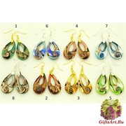 VB01-o Серьги Тайны лагуны  3,5х1,5см. 8 цветов муранское стекло