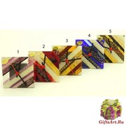 ISV30 Часы настольные 10х10см &quot;Греческий орнамент&quot; 5 цветов муранское стекло