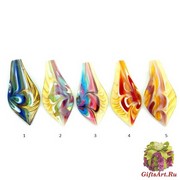 ZN12 Подвеска-листок Орхидея 4х8 см различные цвета муранское стекло