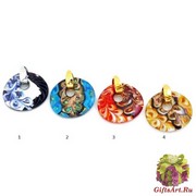 ZN04 Подвеска-медальон Фьямма размер 4,5 х 5,5 см муранское стекло