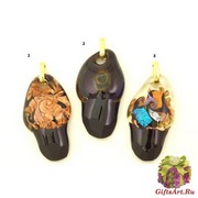 S14-P Подвеска Генезис (баттуто) 3 цвета муранское стекло