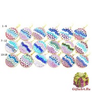 Mur1 Подвеска диам.2,3 см Цветущий луг (3) муранское стекло