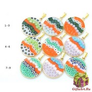 Mur1 Подвеска диам.2,3 см Цветущий луг (5) муранское стекло