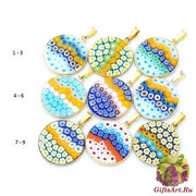 Mur1 Подвеска диам.2,3 см Цветущий луг (6) муранское стекло