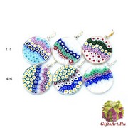 Mur1 Подвеска диам.2,3 см Цветущий луг (9) муранское стекло