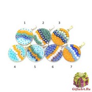 Mur1 Подвеска диам.2,3 см Цветущий луг (11) муранское стекло