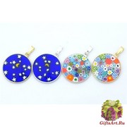 Mur1 Подвеска диам.2,3 см Звездное небо и Мультиколор муранское стекло