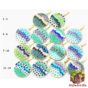 Mur1 Подвеска диам.2,3 см Цветущий луг (13) муранское стекло