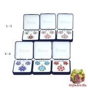 Mur БМ Набор подвеска Классическая мозаика 2,3см+серьги 1,8см вариант 1 муранское стекло