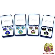 Mur БМ Набор подвеска Дерево удачи 2,3см+серьги 1,8см муранское стекло