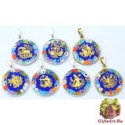 Mur1z Подвеска диам.2,3 см Знакие Зодиака муранское стекло