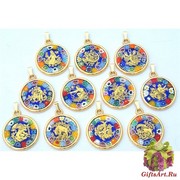 Mur БМ Подвеска диам.2,3 см Знаки Зодиака муранское стекло