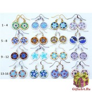 Mur4 Серьги диам.1,4 см (1) муранское стекло