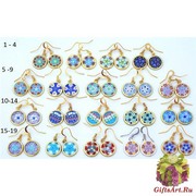 Mur4 Серьги диам.1,4 см (3) муранское стекло