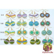 Mur4 Серьги диам.1,8 см (2) муранское стекло