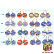 Mur4 Серьги диам.1,8 см (3) муранское стекло