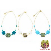 Vac/С9246 Колье Эстер лёгкое (1) 42+5 см муранское стекло