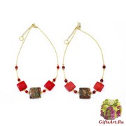 Vac/С9246 Колье Эстер лёгкое (2) 42+5 см муранское стекло