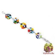 Арт.110 Браслет с 5 элементами д.1,8 из муранского стекла