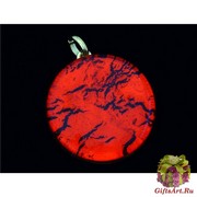 Арт.01 красный - подвеска диам.3,2 см муранское стекло