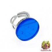 Арт.02 бирюзовый - кольцо круглое диам.1,8см муранское стекло