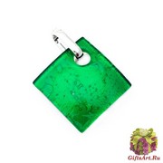 Арт. 02 зеленый - подвеска 3x3 см муранское стекло