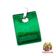 Арт. 02 зеленый - подвеска 3x4 см муранское стекло