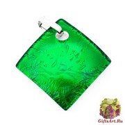 Арт. 02 зеленый - подвеска 4x4 см муранское стекло