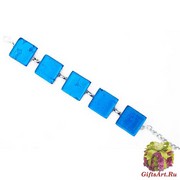 Арт.02 бирюзовый - браслет с 5 элементами 2х2