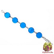 Арт. 02 бирюзовый - браслет с 5 круглыми элементами 1,8см
