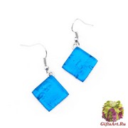 Арт. 02 бирюзовый - серьги 1,5x1,5см на швензе